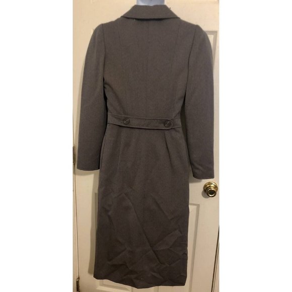 Chloe Womens Vintage Winter Dress Gray Wool Double Breasted Button Long Sleeve 8 - Picture 2 of 5